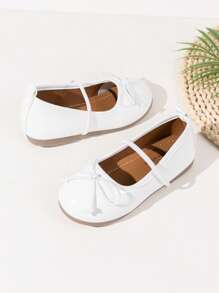 Kids Cute Bow Princess Flat Shoes - White - View 4