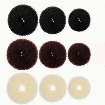 3pcs/Set Hair Bun Maker Kit, Different Size Donut Hair Bun Shaper, DIY Hairstyle Tools, Lightweight & Flexible Hair Accessories To Meet Various Hairstyle Needs ,Hair Rollers,Heatless Curls,Hair Curler,Hair Products And Accessories For Barber Salon Beauty Travel Essentials