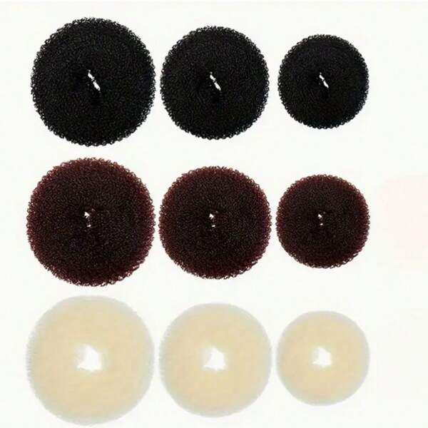 3pcs/Set Hair Bun Maker Kit, Different Size Donut Hair Bun Shaper, DIY Hairstyle Tools, Lightweight & Flexible Hair Accessories To Meet Various Hairstyle Needs ,Hair Rollers,Heatless Curls,Hair Curler,Hair Products And Accessories For Barber Salon Beauty Travel Essentials