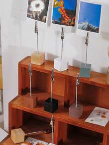 2 piezas de pinzas de cocodrilo de madera lindas y decorativas de colores aleatorios para notas, fotos y tarjetas en el escritorio