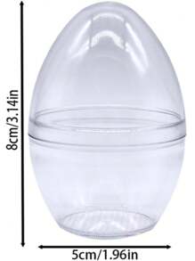 1pc Clear Egg Shape Makeup Sponge Storage Box - Clear - View 2