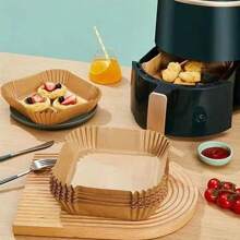 Betreasure 50-150pcs/Pack Non-Stick Air Fryer Liners, Suitable For Most Air Fryer Models, Oil Absorbing Baking Paper For Grilling/Baking/Frying Foods, Perfect For Various Festivals