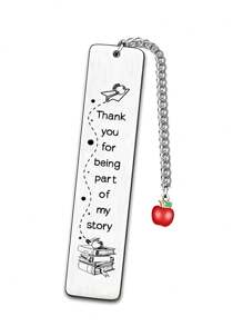 1pc Stainless Steel Engraved Bookmark, Graduation For Teachers, Mentors, Classmates Car Accessories Bag Charm School Cute Goth Y2k Christmas Gift Ideas Bag Lanyards With Id Holder Car Accessories Bag Charms - Silver - View 6