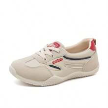 2025 春夏仿皮白色运动鞋浅口一脚蹬女士休闲舒适平底鞋 K1510