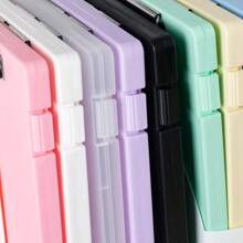 Caja de almacenamiento con abrazadera multifuncional, bloc de escritura, almacenamiento de escritura de gran capacidad, carpeta con abrazadera integrada para documentos - Azul - Ver 3