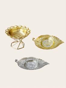 1 件金属底座烛台，金色/银色，奢华复古风格，适合圣诞节、情人节、感恩节、家居、餐桌、节日装饰 - 彩色 - 查看 11