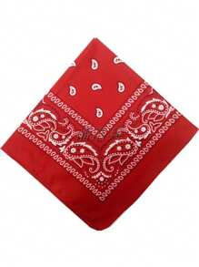 1pc Red Fashion Street Paisley Square Bandana For Dress