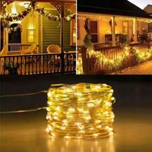 LED 灯串 20m200LED 暖白色白色多色童话灯，USB 电源供电童话灯串，防水银线铜线灯串适用于 DIY 婚礼宿舍、卧室、派对、花卉装饰、生日装饰、校园装饰、节日装饰、庭院花园装饰等