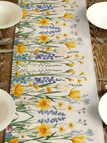 1 pezzo Runner da tavolo, runner da tavolo floreale vintage di primavera/estate, tovaglia, decorazione per cucina e sala da pranzo domestica, decorazione floreale di fattoria stagionale, forniture per feste interne/esterne, adatto per ristorante e casa - Multicolore - Visualizzare 6