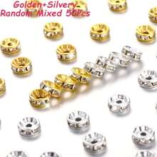 1 BOX Spacer Beads For Crafting, Colorful Rondelle Spacer Beads Box, Fancy Sparkle Crystal Rhinestone Spacer Loose Beads For Necklace Bracelet Earring Jewelry Making And Pens DIY Dec