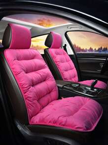 1pc Car Seat Cushion Winter Thicken Plush Backrest Pad, Automotive Accessories, No Strap Needed - Một cỡ - Xem 9