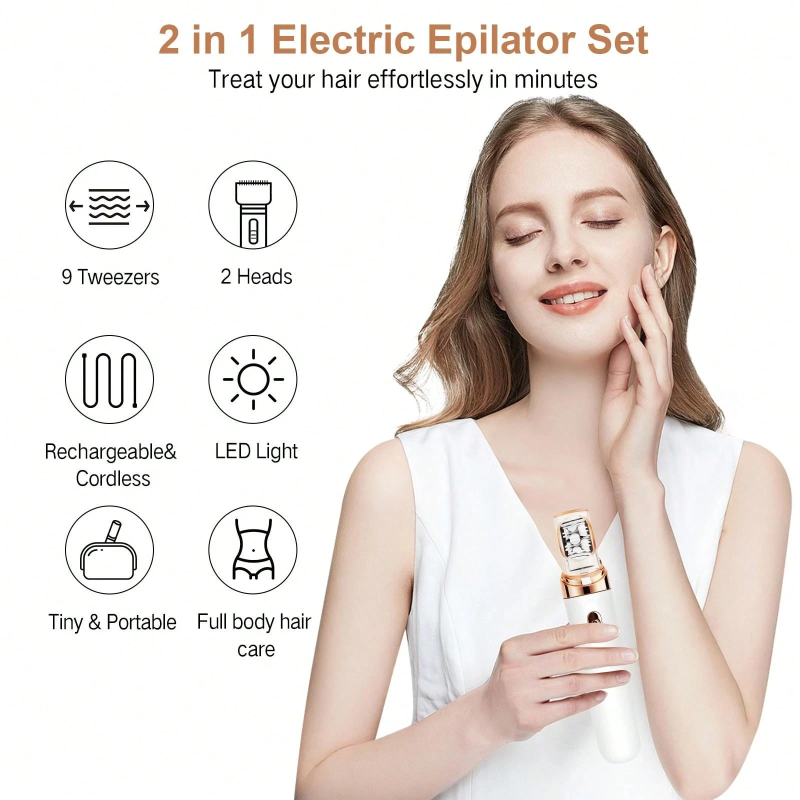 RASOIO DA DONNA Depilatore Ricaricabile Professionale Peli Gambe