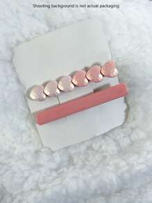2 piezas Pasadores de pelo con forma de corazón, pinza, pinza de pato con borde reflectante láser, accesorios para el cabello