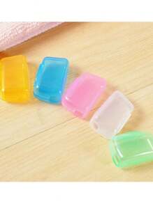 5pcs/Pack Portable Random Color Toothbrush Head Covers, Travel Toothbrush Protective Cases For Adults