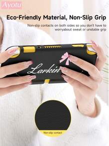 1pc Customizable Bow Pattern & Name Design Protective Case Compatible With Nintendo Switch/Switch OLED/Switch Lite, Soft TPU Protective Shell Compatible With Switch Console, Switch Game Console Accessories, Switch Joy-Con Accessories, Can Charge With Dock Without Removing Case, Ideal Gift For Students, Colleagues, Friends, New Year, Back To School - With Bow Style - View 8