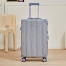 24-Inch Men's Suitcase Trolley Case Travel Luggage With Password, Large Capacity Hardcase, Sturdy Essential For Traveling - Silver - View 2