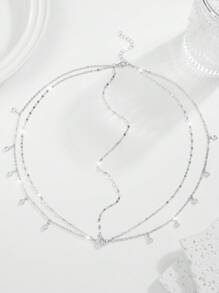 1pc Fashionable Bohemian Style Silver Tone Alloy Chain Rhinestone Pendant Headchain, Elegant Jewelry Suitable For Women Party, Festival & Daily Wear