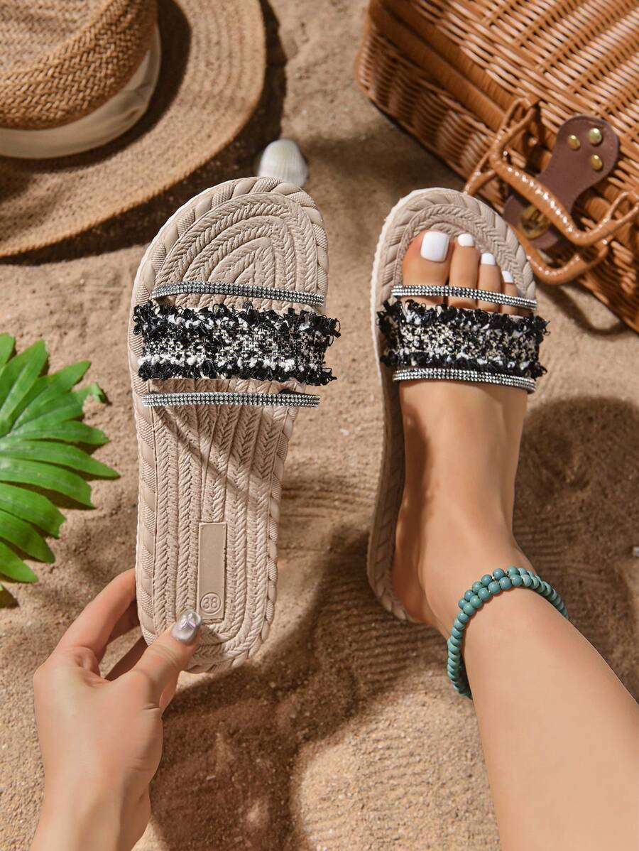 Women Fashion Flat Thong Sandals For Outdoor Wear, New Summer Korean Style