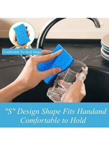 12/6/4pcs Non-Scratch Scrub Sponges,Sponges For Cleaning Kitchen,Bathroom, And Household, Non-Scratch Sponges Safe For Non-Stick Cookware,12 Scrubbing Sponges