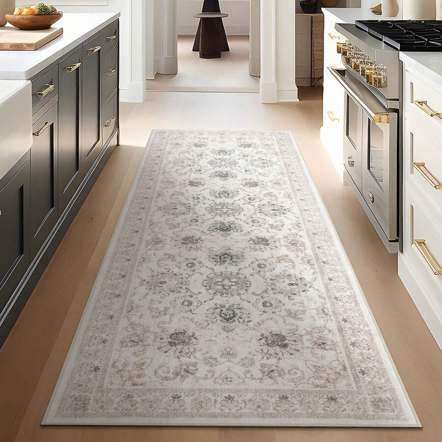 Phantoscope Hallway Runner Rug - Long Rug Runner Boho Washable Non-Slip Carpet For Kitchen Entryway Laundry Bedroom, Ultra-Thin Runners Vintage Distressed Accent Rug