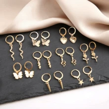 28pcs/Set Fashionable & Elegant Assorted Shaped Earrings
