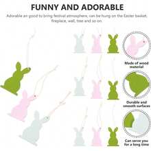 Easter Bunny Tree Ornaments Spring Bunny Wooden Decorations Small Hanging Ornaments For Home - Colorful - View 3