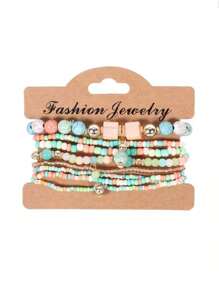 Bohemian Style Beaded Braceled Set For Women For Spring Summer Vacation Decoration