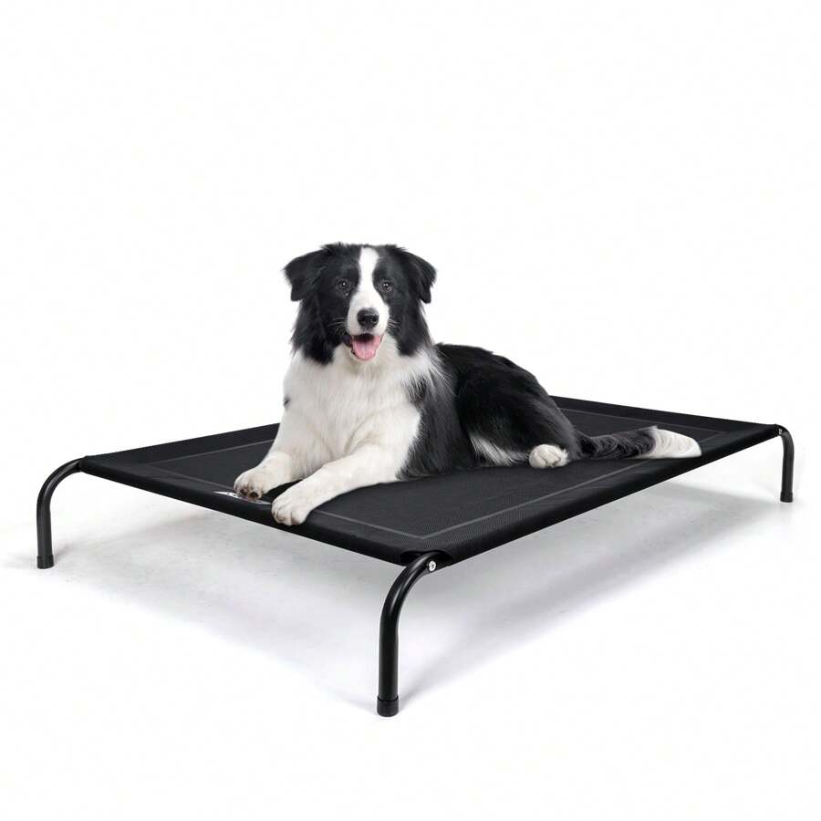 Nobleza Cama Elevada Perro Pequeño, Cama Refrescante Perro, Cama de Mascotas Transpirable para Exterior Interior Jardín Terraza, Cama Perro Robusto Lavable, Negro