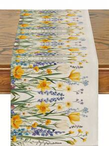 1 pezzo Runner da tavolo, runner da tavolo floreale vintage di primavera/estate, tovaglia, decorazione per cucina e sala da pranzo domestica, decorazione floreale di fattoria stagionale, forniture per feste interne/esterne, adatto per ristorante e casa - Multicolore - Visualizzare 8