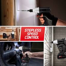 Impact Wrench Cordless Impact Wrench With 1/2 Inch Driver 3-In-1 Power Electric Wrench Max Torque 320N Carry Box For Car Home - Black - View 5