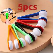 1/5pcs Glasses Cleaning Set - Portable Travel Kit With Microfiber Cloth And Double-Sided Brush, Keep Glasses Spotless Anytime