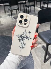 Goth Love Cross Shock Absorbing Soft Phone Case, Compatible With IPhone 16, 15, 14, 13, 12, 11 Pro Max, XR, XS Max, Plus, Protective Cover, Gift For Men & Women