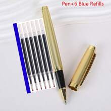 A Pen Gold Plated Metal Signature Pen Engraved Process Neutral Pen Advertising Gift Pen Student Pen - Gold - View 9