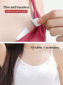 2 piezas de pegatinas antideslizantes transparentes de doble cara de PET para ropa interior, cinta invisible transparente de 5M para fijar camisas sin dejar rastro, pegatinas desechables antideslizantes para el escote