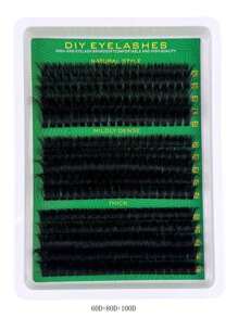 300pcs/295pcs DIY Mink Eyelash Extensions, 40D/50D/60D/80D/100D Fluffy Individual Lash Extensions For Volume, 5D Effect 0.07mm Curly Dramatic Eyelash Extensions 10-16mm Mixed Tray, Makeup Tools, Bulk Personal Lash Extensions Suitable For Daily Makeup And Role Play, Reusable Lash Clusters,Eye Lash Clusters,Individual Eyelashes,Lashes,Fake Lashes - D - 查看 2