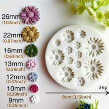 1pc Silicone Flower Mold, Flower Bouquet Polymer Clay Casting Mold - Light Grey - View 1
