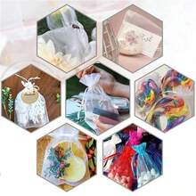 50pcs White Organza Drawstring Bags And CANDY BAR Craft Paper Tag Banners, Retro Wedding Party Decoration Ribbon Flag Venue Layout, European Wedding Supplies Candy Bags