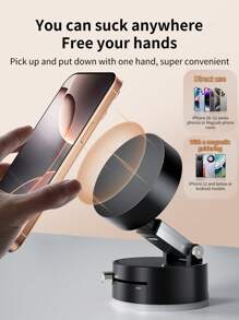 Foldable & Extendable Dual-Sided Magnetic Phone Holder With Vacuum Suction Cup, Multifunctional Magnetic Phone Stand Compatible With IPhone, Android Phones, Birthday Gift For Family And Friends, Summer Gift, Birthday Car Accessory, Car Phone Holder - Multicolor - View 2