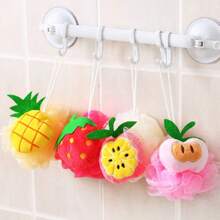 1pc Fruit Cartoon Lovely Modeling Bath Ball, Advanced Anti-Scattering Bath Rub Back Cleaning Foam Soft Light Skin Bath Ball Bath Flower Ball