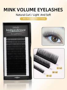 1 pièce Extensions de cils faux B Curl 12 rangées de Lashprofessor. Nouveaux cils volumineux à la mode en poils de vison. Forme de maquillage de cils personnels en gros