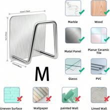 1/2/4 Pcs Stainless Steel Sink Sponge Holder, Self-Adhesive Dish Drying Rack, Dishrag Ball Filter Sink Cover Storage Rack, Kitchen Wall-Mounted Hanging Hook Storage Rack, Stainless Steel Hooks, Suction Cup Hooks Suitable For Kitchen, Bathroom, Door, Wall, Boho Style, Easy To Install, Home And Kitchen Storage Accessories