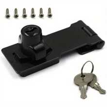 1 Set Of Heavy Duty Stainless Steel 2-In-1 Locks With Plates - Keyed Entry For Desks, File Cabinets, Closets | 90 Degree Buckle Lock With Keys Included - Ideal For Home, Office And Hotel Security