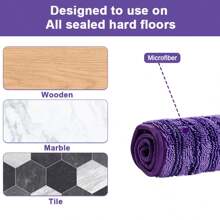 Yhaijj1/2/3pcs High Quality New Cationic Materials Microfiber Mop Pads Adapt To Sweeper 12-Inch Microfiber Mop Pad Reusable And Washable High Dirt And Water Absorption Easy To Clean Cleaning Accessories 11x5inch Purple Green Dark Blue Cleaning Accessories Cleaning Supplies For Apartment Home