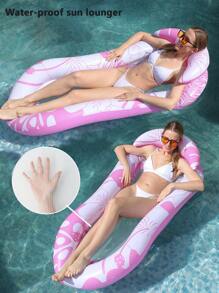 1pc Inflatable Backrest Floating Lounger, Perfect Summer Pool & Beach Party Accessory, Relaxing Adult Holiday Gift, Summer Swimming Pool Raft Lounge Chair, Beach Essentials - Pink - View 2