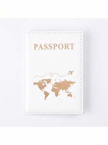 1 pièce Étui de passeport en PU créatif avec porte-billet, étui de passeport mode pour voyage de vacances, protection de l'étui de passeport