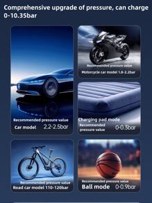 1pc 150PSI 500A Jump Starter With Air Compressor, 5 In 1 Function Digital Car Tire Inflator Jump Box Battery Pack, Portable Car Battery Charger For 10L Gas Or 6.0L