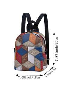 [Two Back Methods, Can Be Crossbody, Can Be Shoulders] Highly Attractive Level Leather Texture Backpack Men's New Casual Retro Backpack National Style Simple Large Capacity Bag School Bag College Bag Office Bag - Multicolor - View 3