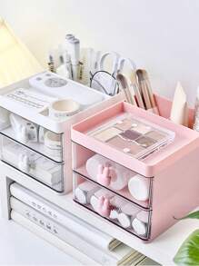 1 Stück Mini Schreibtischorganizer mit 2 Schubladen, Büroschreibtisch Aufbewahrungsbox, Schreibtischorganizer, Karten/Stift/Bleistift/Handy/Schreibwaren Halter, für Büro, Schule, Zuhause, Kosmetik