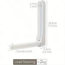 2 stuks ruimtebesparende opvouwbare kledinghangers, organizer met haken, verwerkt plastic huishoudrek, opvouwbare kledinghangers