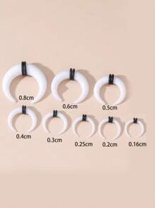 7pcs/Set Fashionable Transparent Invisible Acrylic Stretching Earplug Horn Shaped Ear Gauges